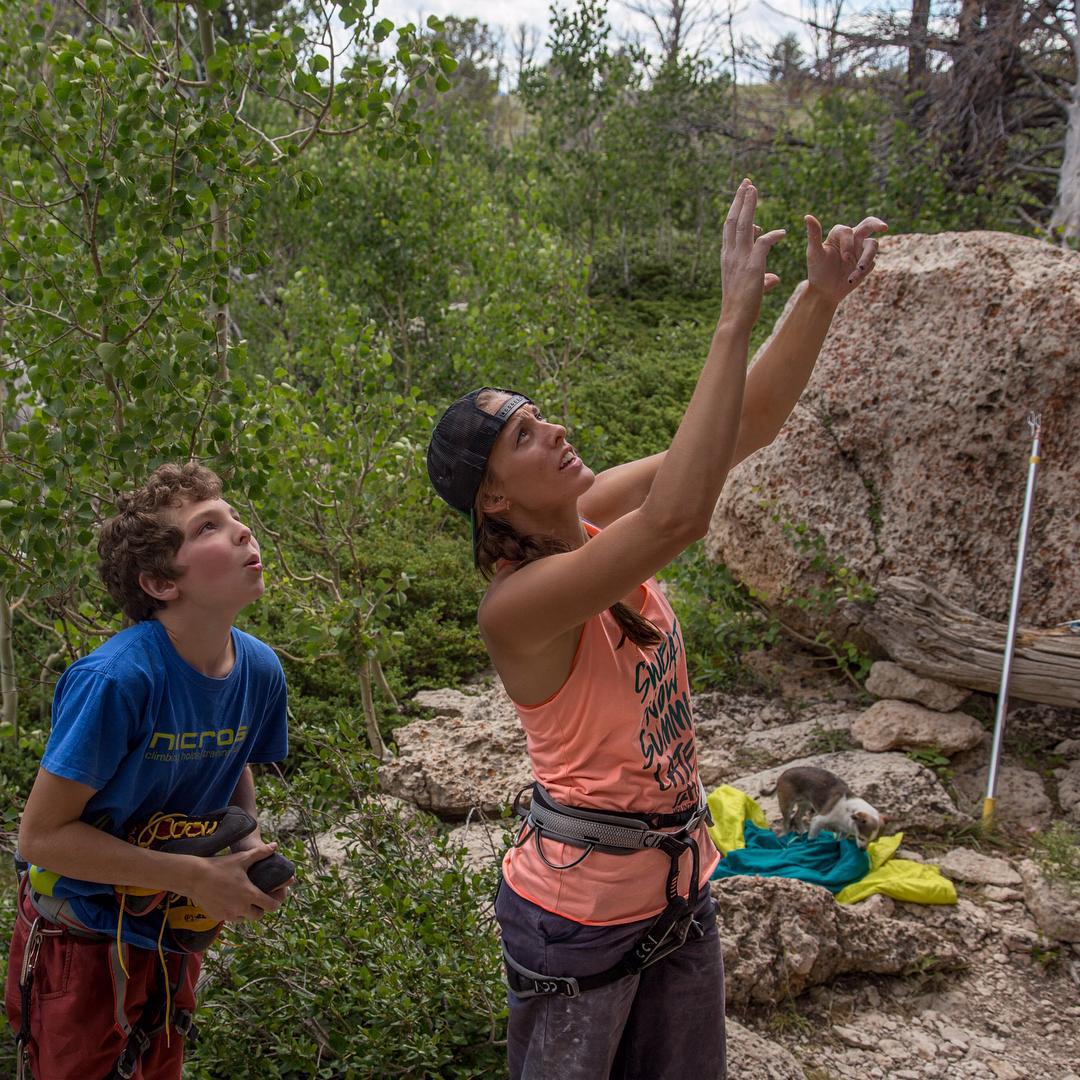 Two Nicros Athletes sharing beta |@jhorst46 and @alexjohnson89 scoping "Last Man Standing" (5.13 a/b) at Wild Iris  Photo credit: @sav.cummins #climbing #beta #climbingbeta #holds #climbingholds #climbing_pictures_of_instagram #rockclimbing #sportclimbing #wildiris #lander #wyoming