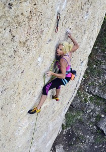 Age 50 and redpointing 5.12b/7b! Lisa Ann Hörst sending the thin, sustained “Good Luck Jonathan” at Ten Sleep Canyon, WY.