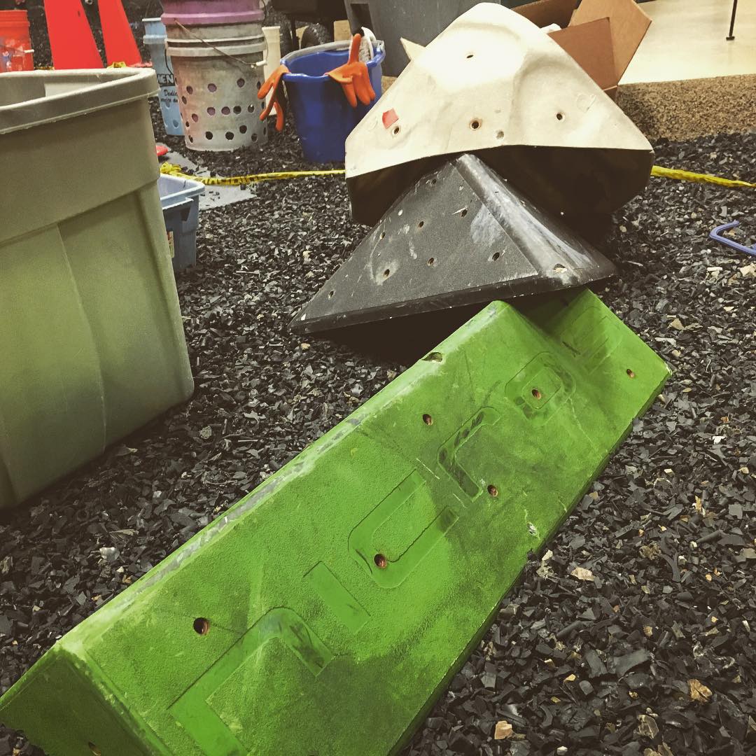Volumes on top of volumes on top of volumes! We are fortunate Vertical Endeavors has tons of our volumes that are up in their gym. Guess which ones will be up at their competition tomorrow? 855 Phalen Blvd St. Paul, MN 55106 #RockClimbing #Bouldering #Volumes #Handholds #ClimbingIndustry #Nicros #ClimbingGym #EHT #ExtremeHoldTechnology #RouteSetting