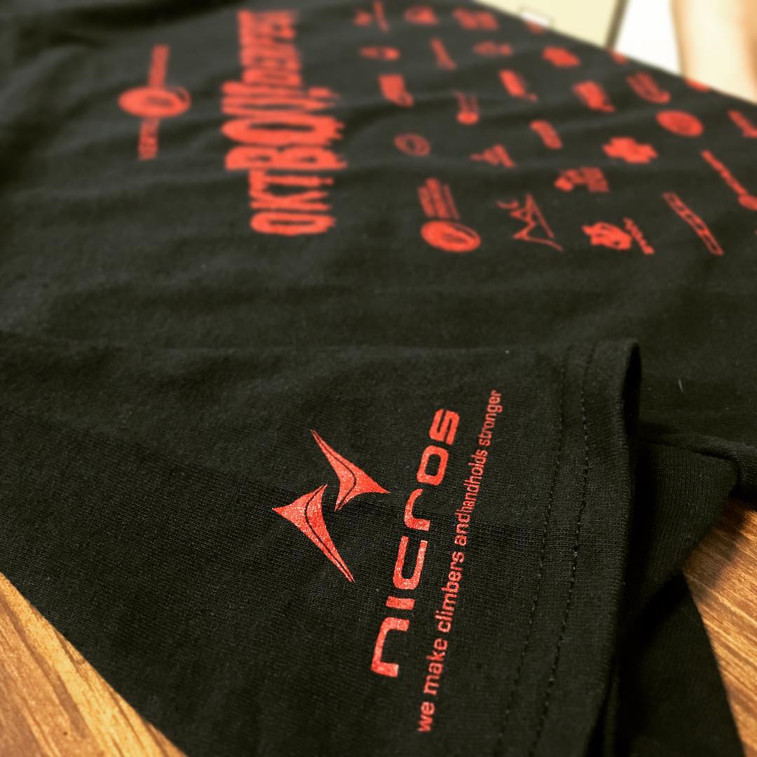 The shirts for @vesaintpaul have arrived in time for tomorrow's competition! #Oktboulderfest #VerticalEndeavors #Bouldering #Climbing #ClimbingGym #Nicros