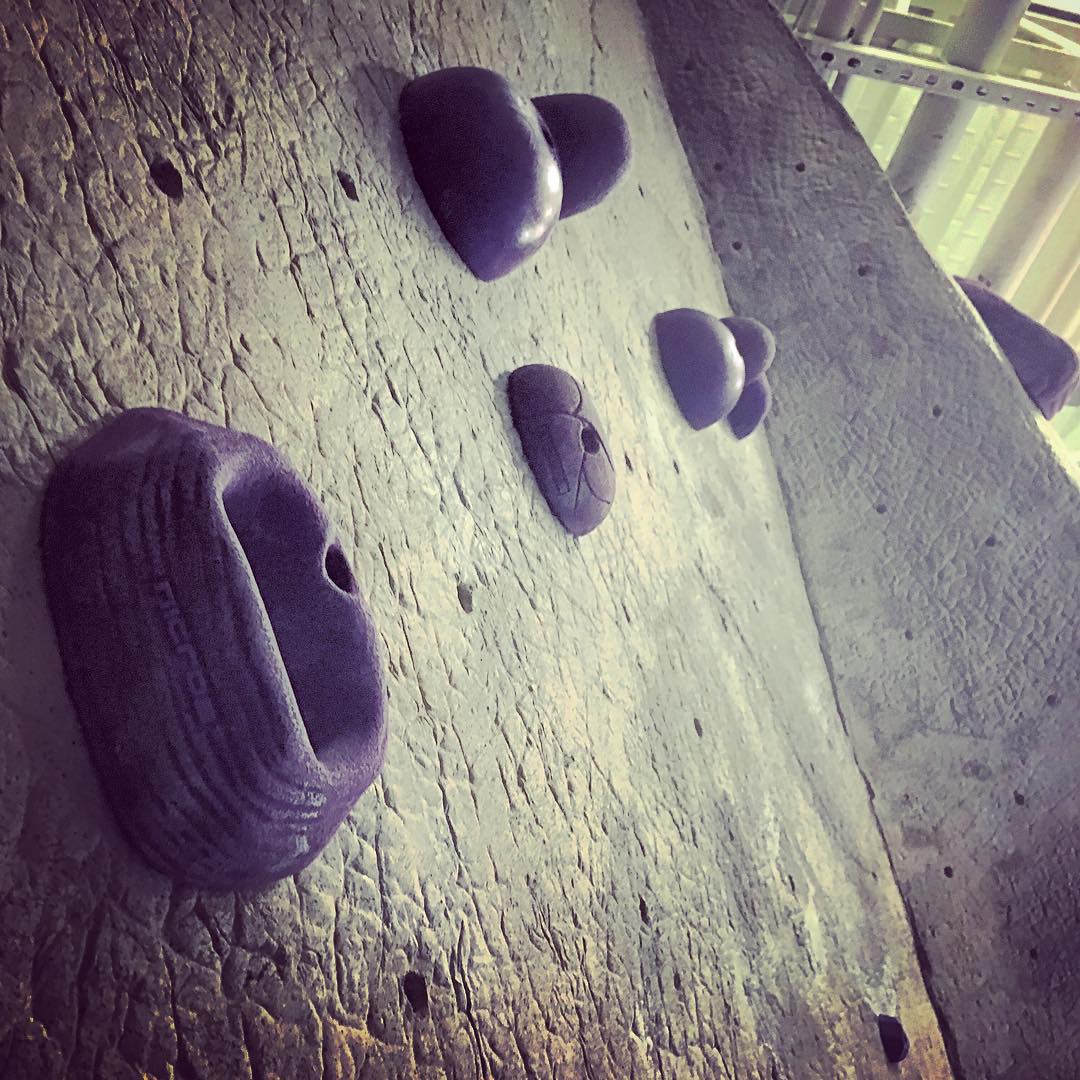 Our purple handholds at Vertical Endeavors - St. Paul for their Oktboulderfest competition. #Handholds #Nicros #VerticalEndeavors #Bouldering #Climbing #USAC #USAClimbing #ClimbingGym